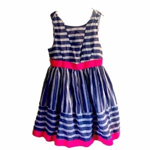 Isaac Mizrahi princess style puff blue white pink stripe princess dress 6x